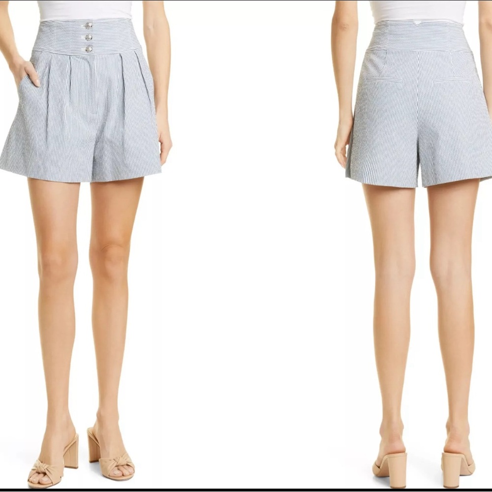 Veronica Beard Alicia Seersucker Shorts, size 4